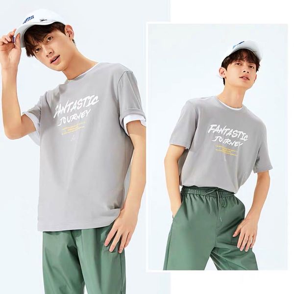 

men's designer t-shirt summer casual cool letter print street designer t-shirt rivet cotton blend round neck short sleeve