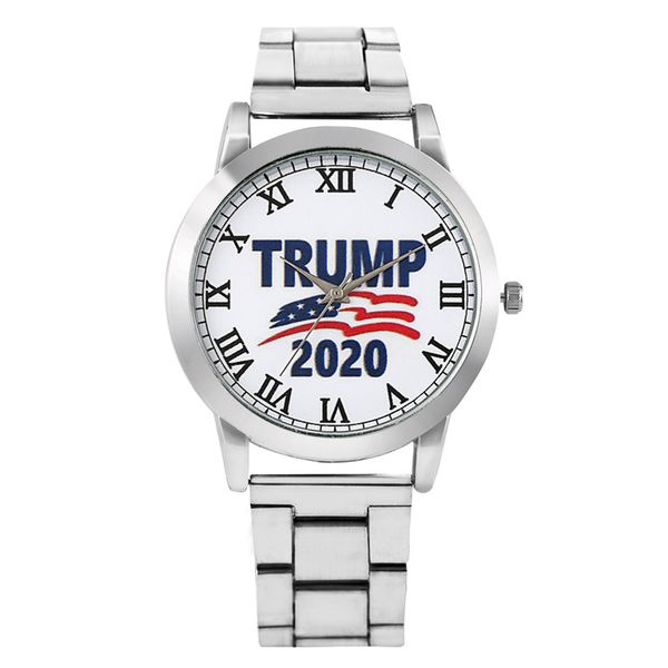 

new arrival america 45th president trump 2020 design watch men's analog quartz wrist watch silver alloy strap bracelet, Slivery;brown