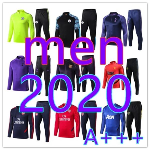 

new 2020 survetement football tracksuit survÃªtement de football mens training suit 19/20 chandal futbol soccer tracksuit jogging, Black