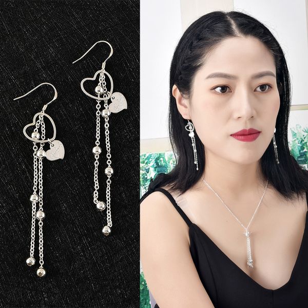 

shiny heart-shaped earrings charming earrings for women 2019 fashion jewelry, Golden;silver
