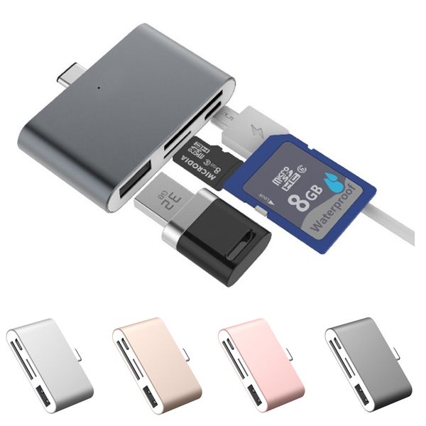 

mobile phone camera sd tf al alloy u-disk u-usb port 2.0 otg hub card reader
