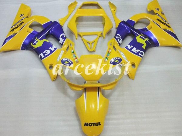 

4 gifts motorcycle new abs full fairings kit fit for yamaha yzf-r6 1998 1999 2000 2001 2002 r6 98 99 00 01 02 body set yellow purple