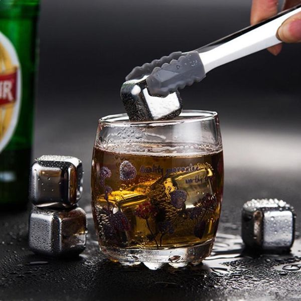

2.6*2.6cm pcs cube ice cube frozen mold set stainless steel ice metal model ice coffee drink whisky bar wine creative supplies