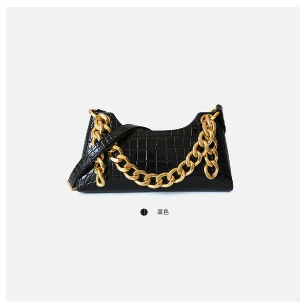 

2020 popular big gold chain lady messenger bag crocodie leather handbags women bags shoulder bag crossbody