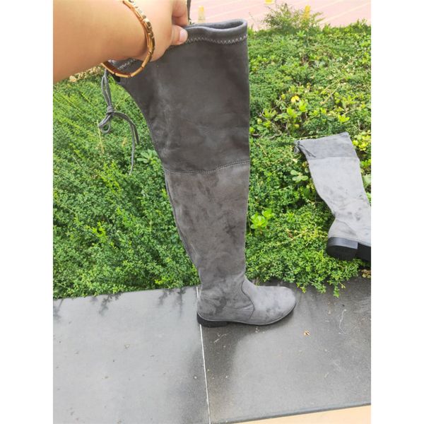 

shose summer women shoes woman overknee flat bottom elastic boots, Black
