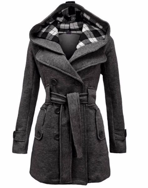 

2018 autumn winter women fashion long wool coats red outerwear female coat with hat casual jackets warm fleece for lady overcoat, Tan;black