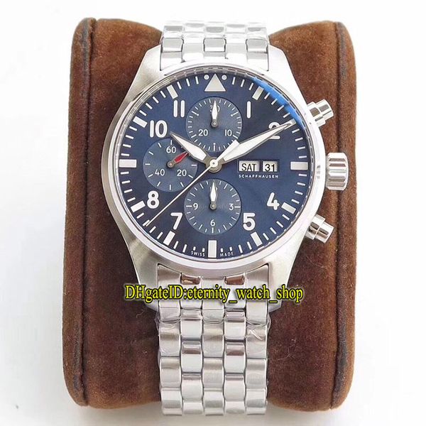 ZF Top versione Pilot Little Prince 377717 quadrante blu ETA 7750 cronografo automatico 3777 orologio da uomo cassa in acciaio cinturino sportivo cronometro orologi