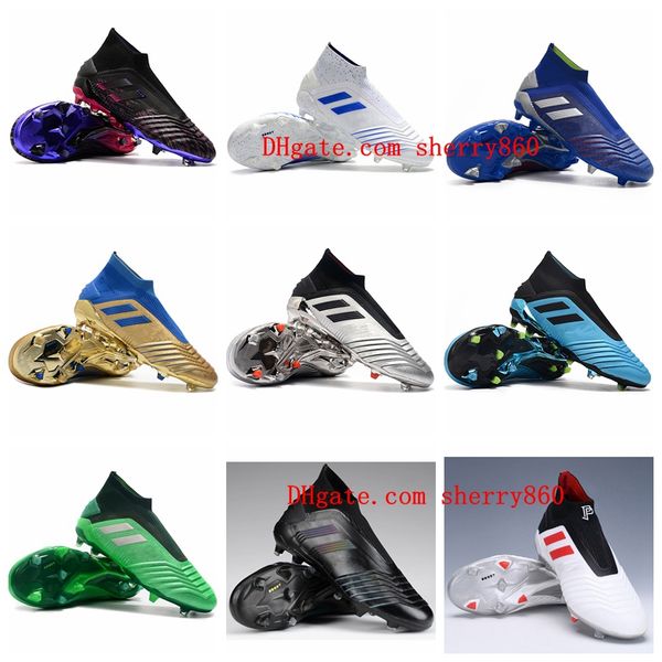 

2020 mens boys soccer shoes predator 19+fg virtuso outdoor soccer cleats women children football boots scarpe da calcio size 35-45
