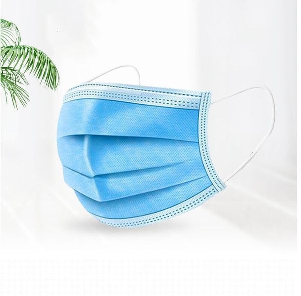 

50 3 layer party mask blue dust masks universal size hypoallergenic latex blue color for salon home use great for personal health