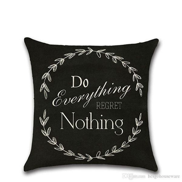 

sofa bedroom decorative pillow case english letter home linen pillowcase single-sided printing 45x45cm customizable pillowcase bh0570 tqq
