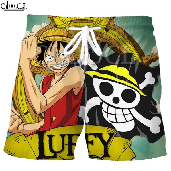 

cloocl японского аниме one piece мужчины шорты 3d печать большого размер упругих моды дикого лето harajuku отдых пляжные брюки, White;black