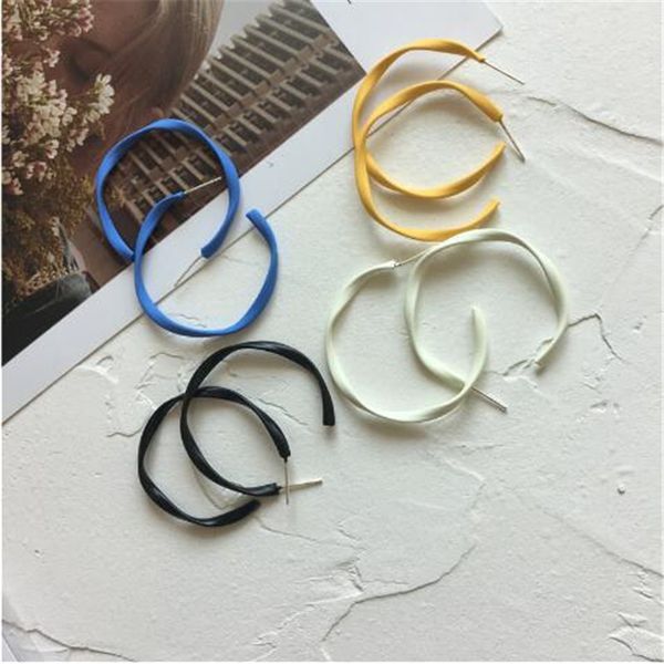 

1 pair fashion geometric twisted hoop earrings colorful small round circle earring for women girl jewelry gift, Golden