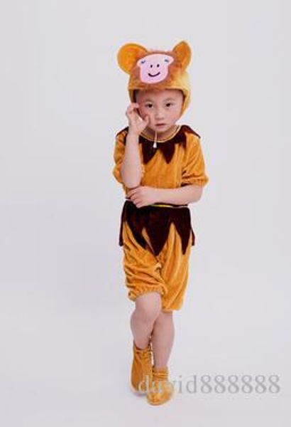 

2018. новые дети стиль cosplay обезьяны желтые утки лягушки животных выполнять одежду мальчиков и девочек танцевать одежды, Black