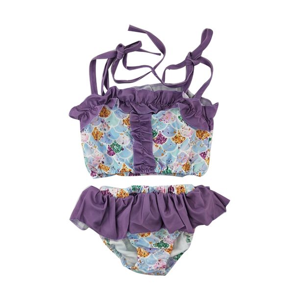 

girls outfit lovely girls short outfit floral design summer swimming suit, White