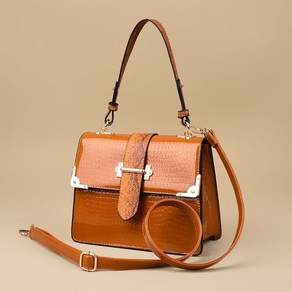 

2020 fashion vintage crocodile pattern girls handbags ladies shoulder bags quality pu leather crossbody bags for women