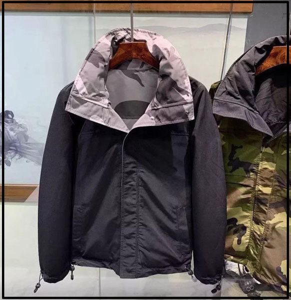 

mens designer winter coats fashion luxury men streetwear winter jacket men brand jacket wear on both sides windbreaker clothing size m-2xl, Black;brown