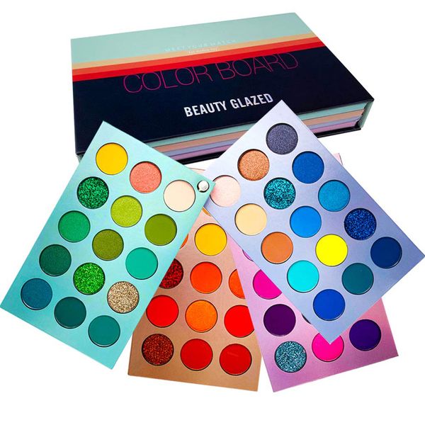 2024.60 Beauty Glazed Colors Lidschatten-Palette, Color Board, Make-up-Palette, Lidschatten, NUDE, schimmernd, matt, glitzernd, natürliche, hochpigmentierte Kosmetik