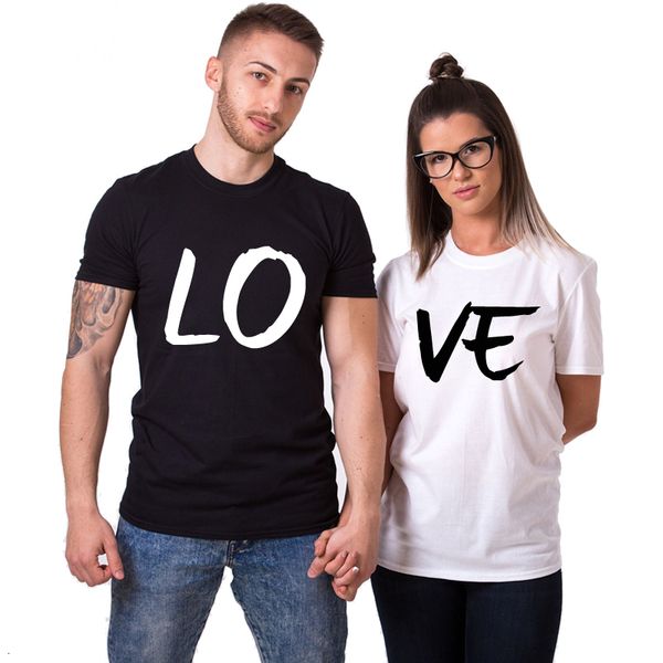 

woman shirt womens designer couple summer funny couple t sleeve shirts heart love printing cool men short sleeve boyfriend clothing, White
