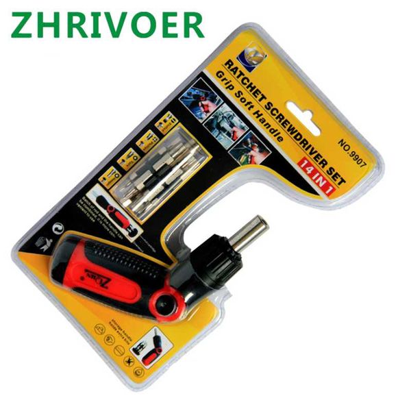 

14 in one maintenance hardware tool rotatable storage multi-functional ratchet screwdriver combination household hardware set