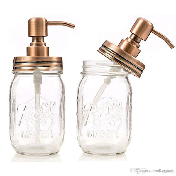 

bathroom kitchen soap dispenser with 16 ounce ball mason jar made from rust proof stainless steel suitable for soap lotion replace lid
