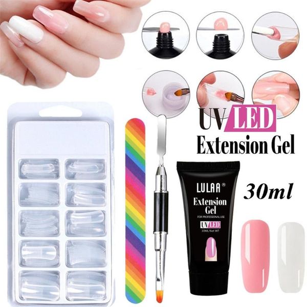 

4pcs/set kit nail builder gel varnish polish poly quick nail extension hard solution art set manicure tool