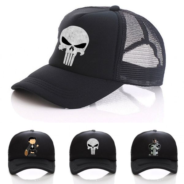 

the punisher hat baseball caps summer women men printed skull adjustable snapback hats skeleton sniper tactical hat cap, Blue;gray