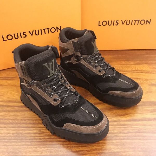 

new style high-end luxury men's casual sneakers star fashion brand platform high-men's shoes vintage pattern size: 38-44 hbsdr, Black