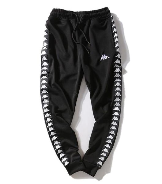

Europe and the united tate tide brand tring pant embroidery logo male hip hop hiphop 13 kappa 13 beam feet treet dance pant  xxl, Black;white
