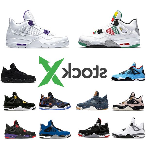 

purple carnival court stock bred 4 x 4s iv cactus jack mens basketball shoes white cement denim blue men women sports designer sneakers