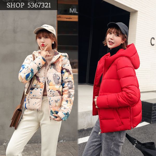 

cotton-padded jacket woman 2019 student winter short fund down cotton cotton-padded clothes ma'am easy bread serve loose coat, Black