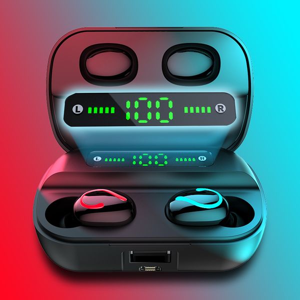

q62tws bluetooth earphone headset wireless stereo in-ear headset new arrival product large capacity charging box led display 3500mah battery