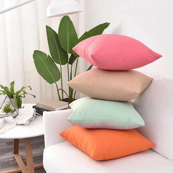 

cushion cover 45x45 cm pillowcase simple solid color waterproof pillowcase outdoor car decoration sofa home cojines