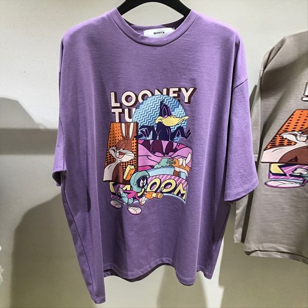 

2020 women's age reduction cartoon printed casual all-match loose short-sleeved t-shirt 2020 women's age reduction cartoon printed, White