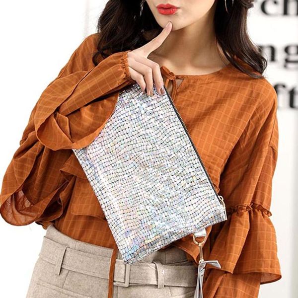 

new bling day cluthes women laser stone pu leather handbag ladies evening party envelope bag