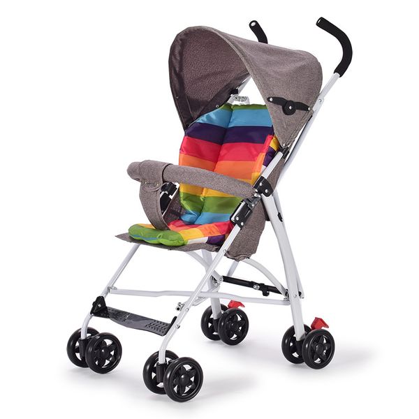 

light foldable anti-humpback baby wheelbarrow shock absorber breathable cotton cushion baby umbrellar car four wheel stroller