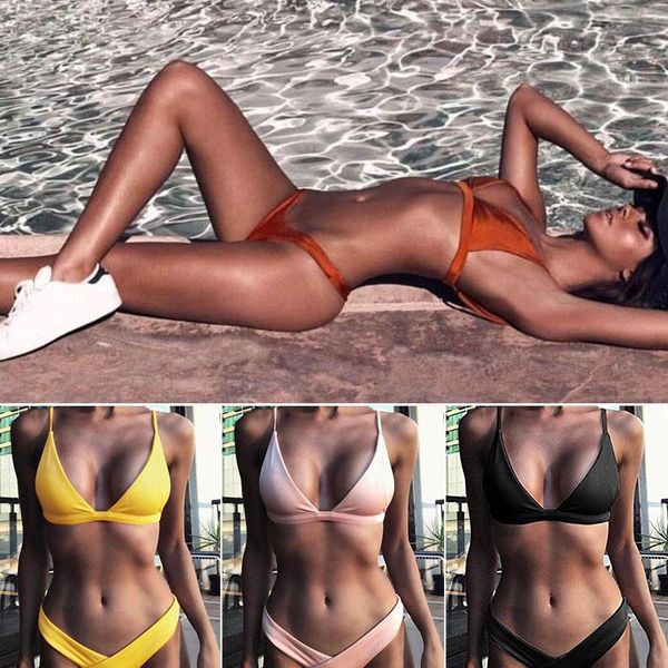 

swimsuit adjustable breathable polyester split type pool travel swimming girls beach bikini set women sunmmer