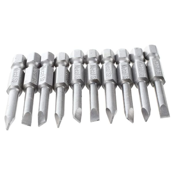 

promotion 10 pcs 50mm length magnetic 4mm width slotted tip screwdriver bits