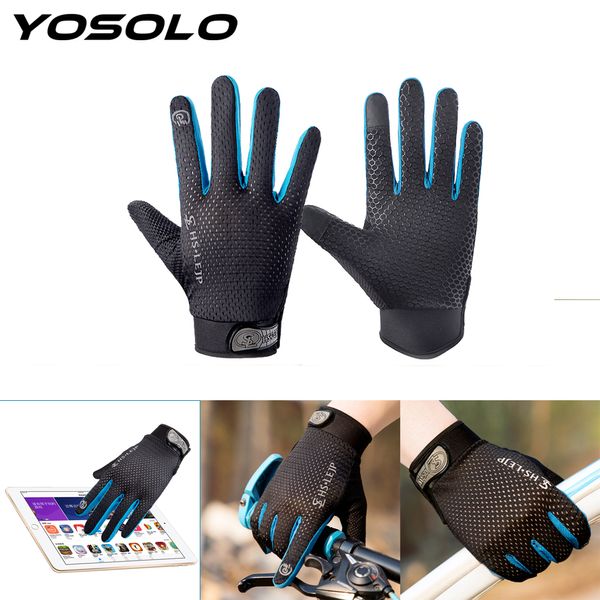 

yosolo touch screen gloves full finger motorcycle gloves breathable bike cycling mitten protective gear for outdoor sport riding, Black