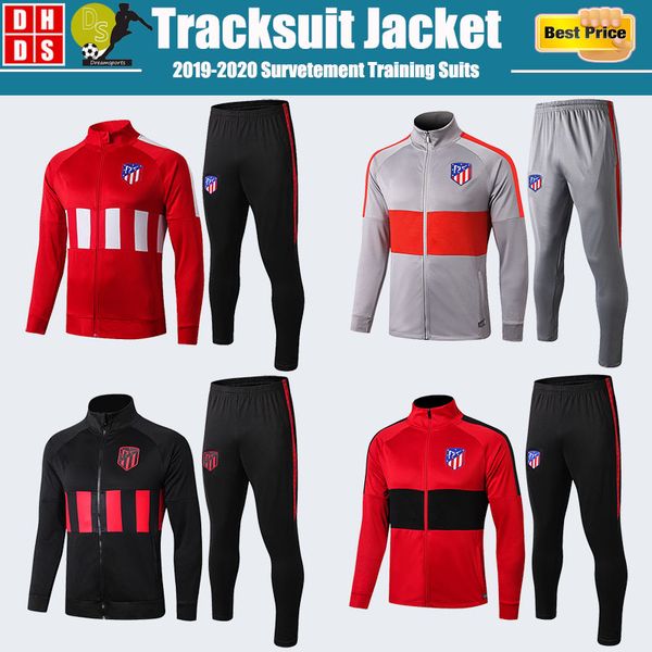 

2019 2020 chandal atletico de madrid soccer jacket training suit 19 20 joao felix koke survetement kids camisa de futebol tracksuit, Black