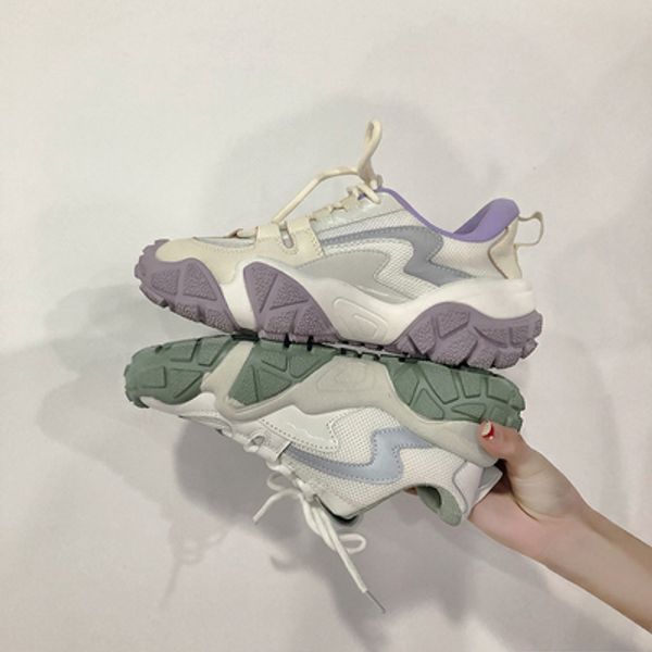 

xuan yafeng spring sports shoes female 2020 new wild retro color matching low heel ins tide super fire dad shoes, Black