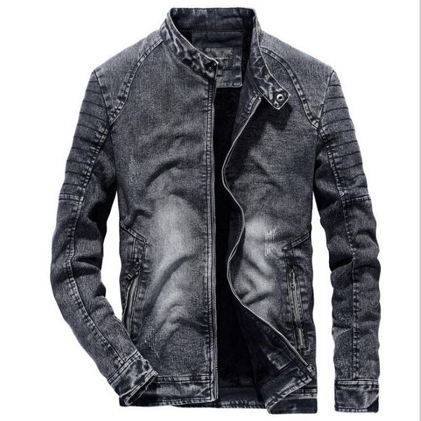 

denim jacket men retro motorcycle jacket coat male casual coats outwear trend retro men zippers motorcycle denim, Black;brown