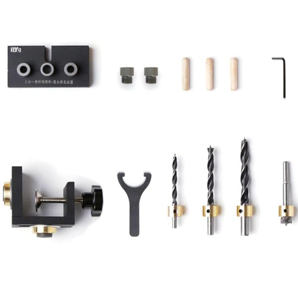 

gtbl 13-piece woodworking drill bit positioning pin fixture drilling locator kit woodworking locator tool with step drill
