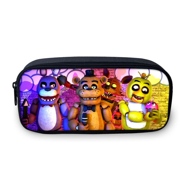 

new cartoon box pencil bags students five nights at freddys teenage girls makeup bag boys school children kids study bags gifts