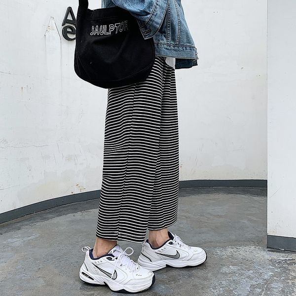

men's trousers fall 2019 summer slimming versatile nine-point harlan trousers loose casual personality youth men's, Black