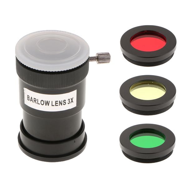 

1.25 in barlow lens 3x moon filters color filter kit telescope