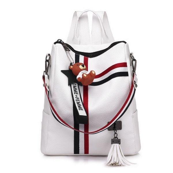 

backpacker women's korean fashion 2018 new fashion versatile leisure bag small fresh soft leather women's backpack