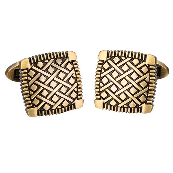 

1pair chic antique brass square cuff links mens shirt cufflinks for wedding party, Silver