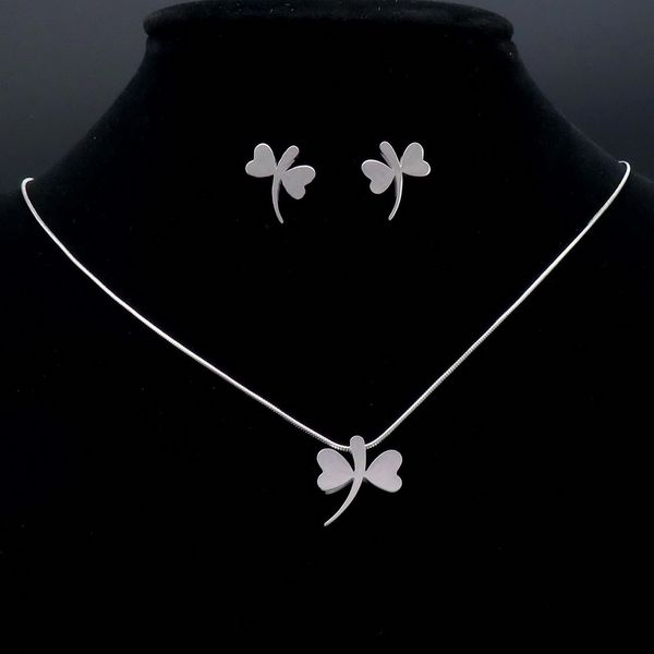 

подвеска из нержавеющей стали ожерелье золота / slver серьги комплект цепи ювелирные изделия для женщин разнообразие стилей набор для девушк, Silver