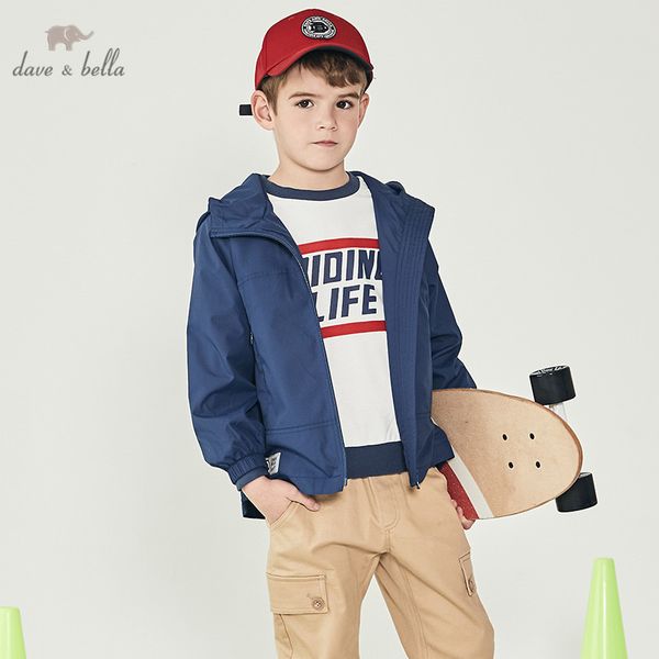 

dbk12294 dave bella spring baby boys hooded jacket children fashion outerwear kids zipper coat, Blue;gray