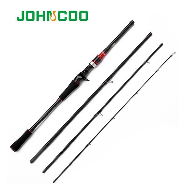 

johncoo spark fast action travel fishing rod 1.98m 2.1m m power lure rod 4 section ultralight carbon spinning casting 2018